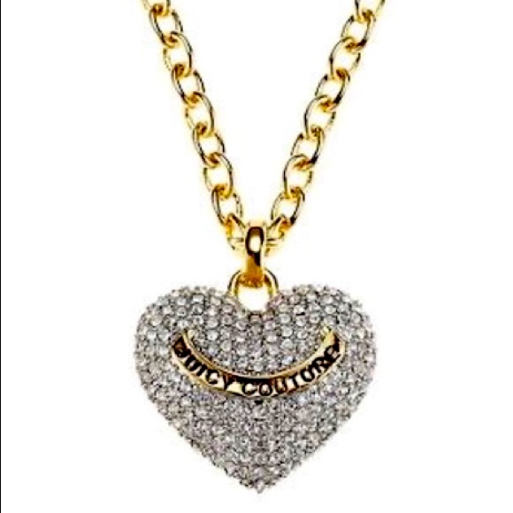 Juicy Couture Rhinestone Pave Heart Necklace